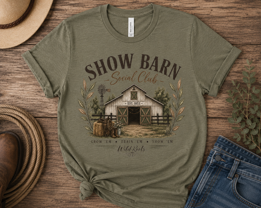 Show Barn Social Club – Vintage Western Farm Graphic Tee