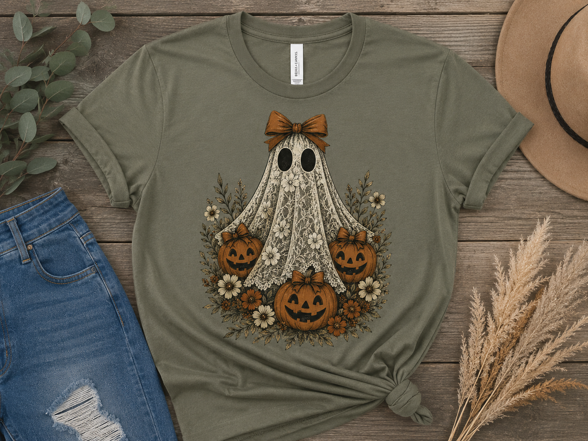 Lace & Lanterns – Vintage Halloween Graphic Tee