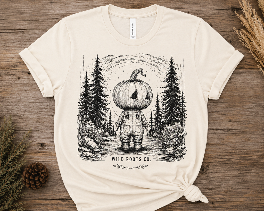 Into the Wild – Vintage Pumpkin Forest Graphic Tee