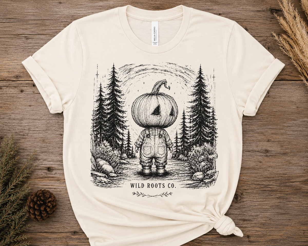 Into the Wild – Vintage Pumpkin Forest Graphic Tee
