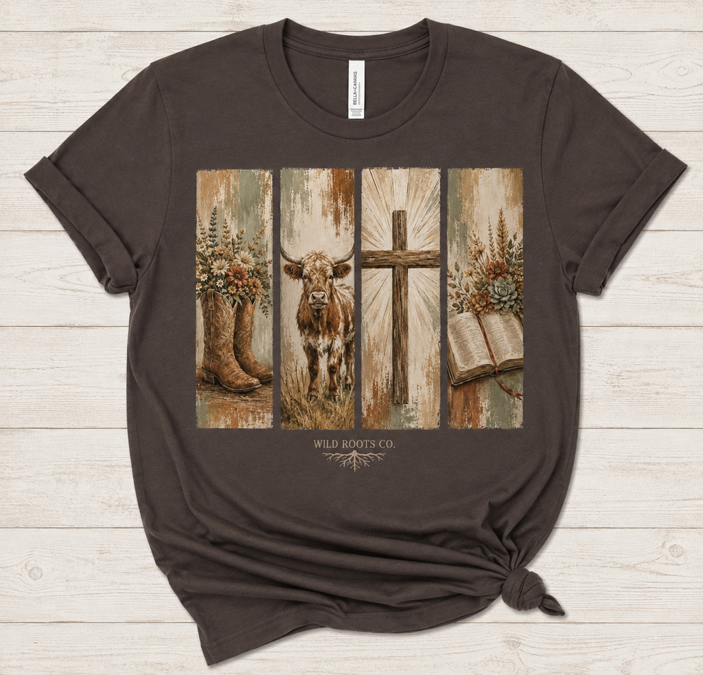 Rooted in Faith – Western Christian Graphic Tee