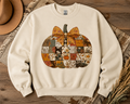 Autumn Patchwork Pumpkin Bow Sweatshirt
