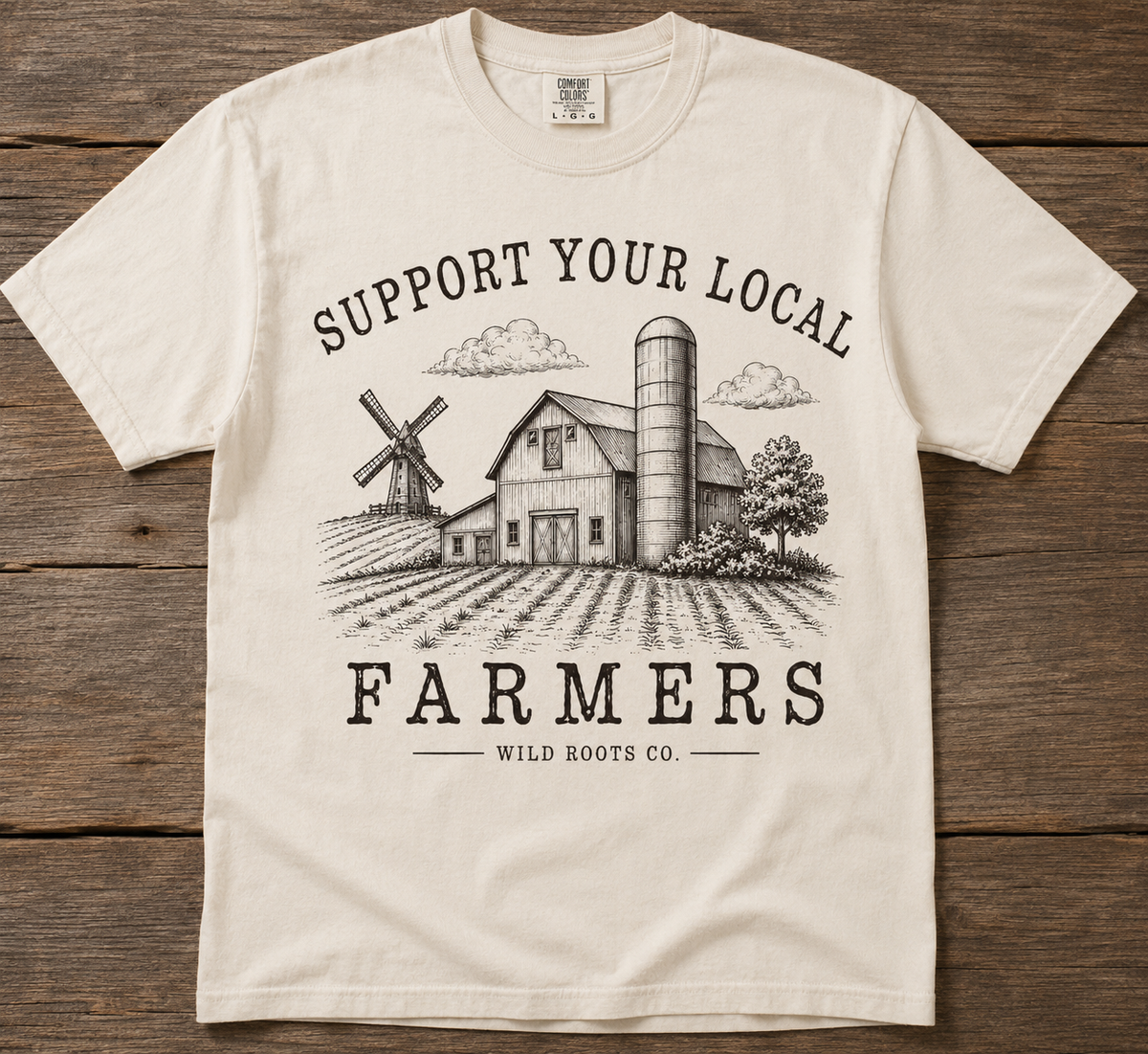 Support Your Local Farmers – Vintage Farm Graphic Tee