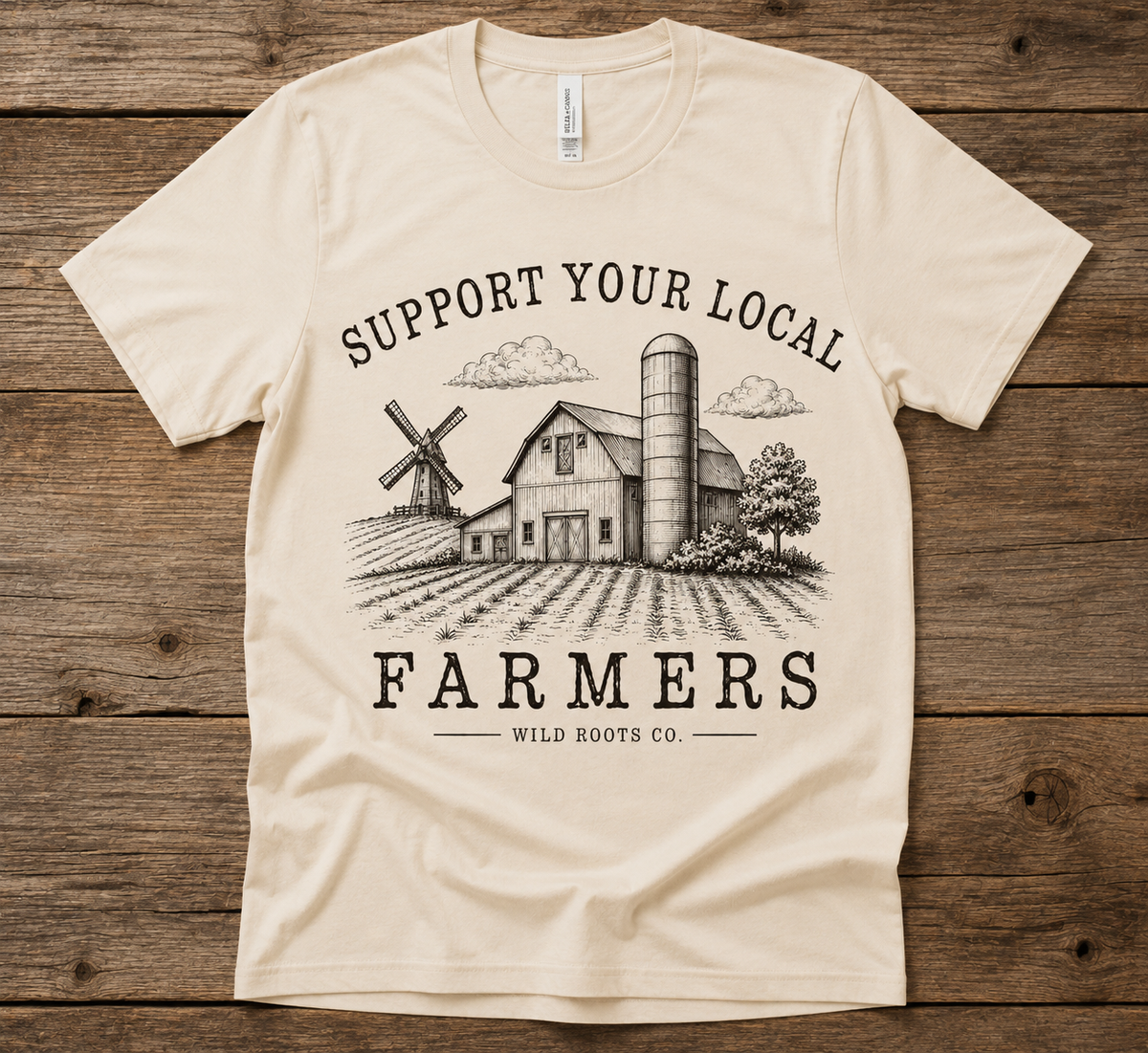 Support Your Local Farmers – Vintage Farm Graphic Tee