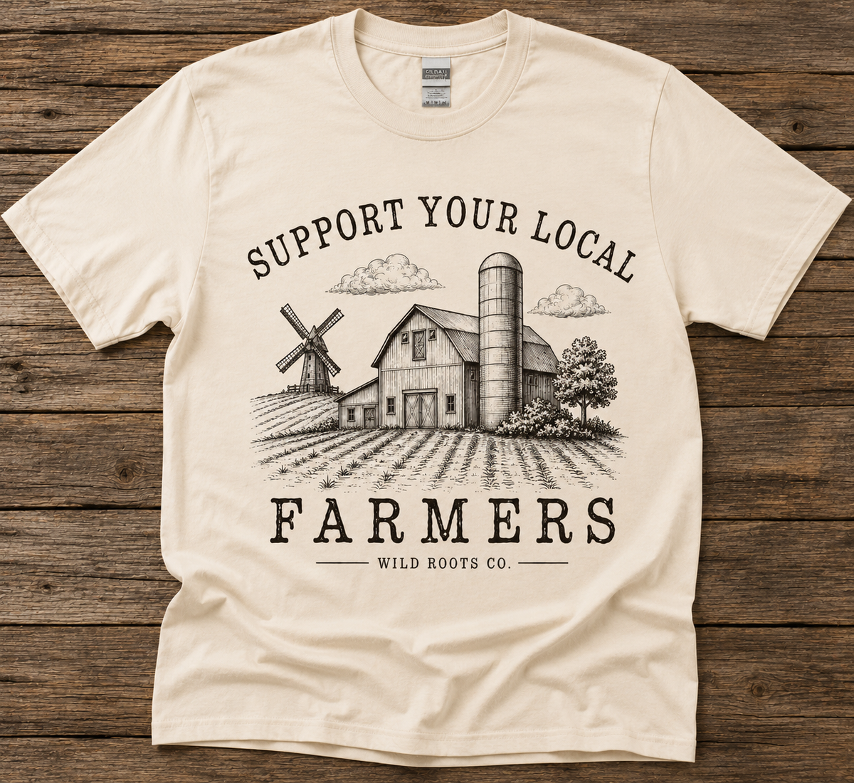 Support Your Local Farmers – Vintage Farm Graphic Tee