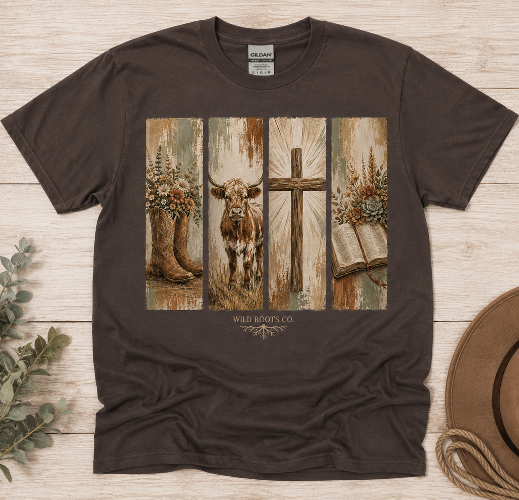 Rooted in Faith – Western Christian Graphic Tee