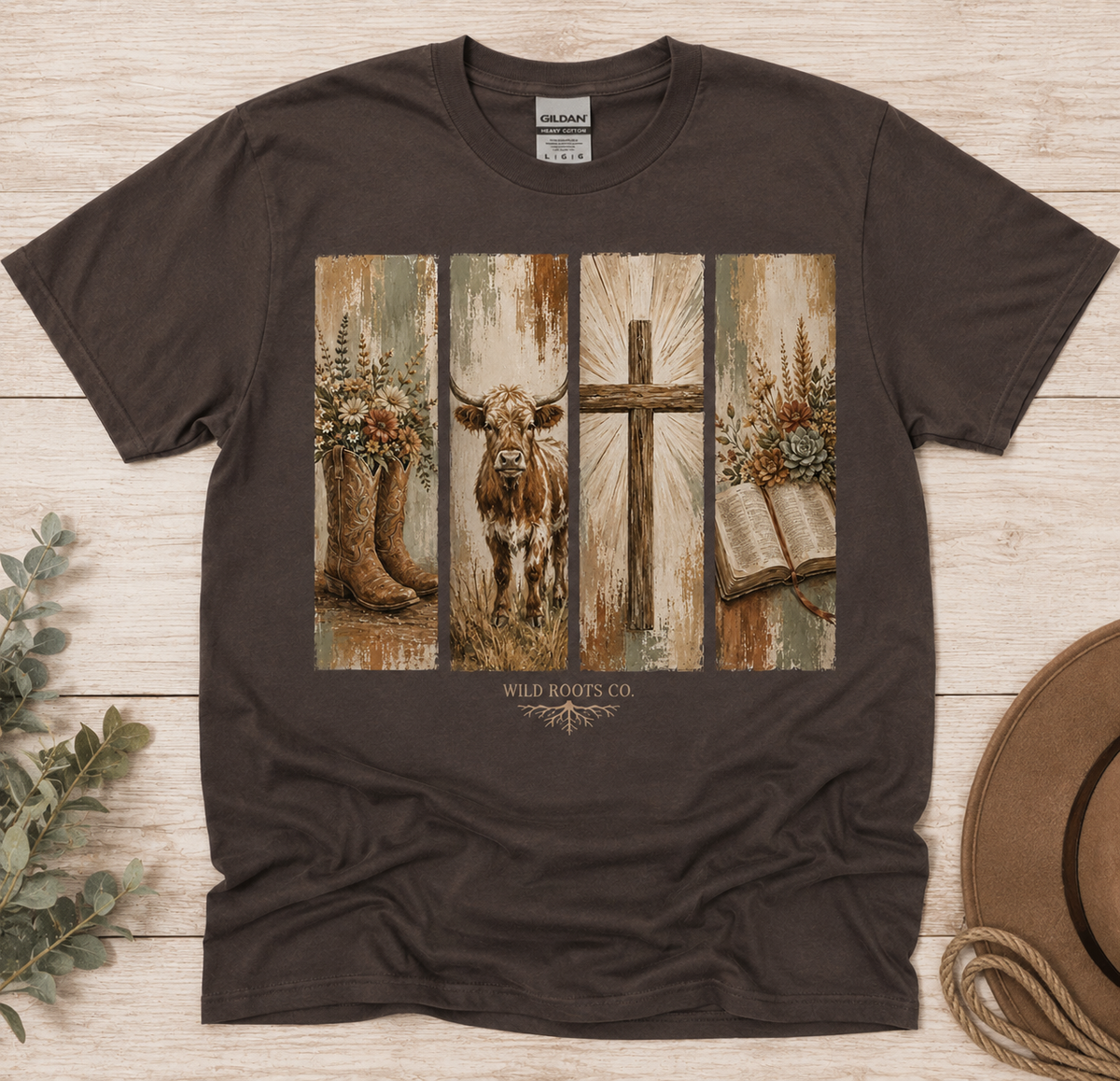 Rooted in Faith – Western Christian Graphic Tee