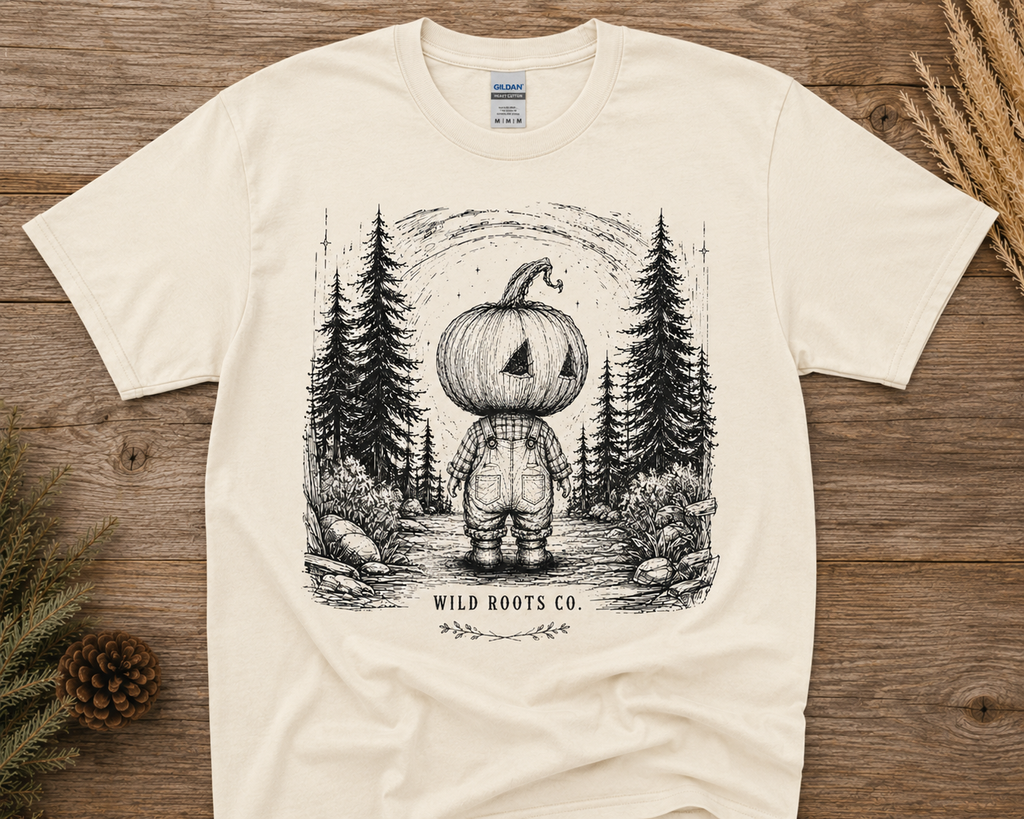 Into the Wild – Vintage Pumpkin Forest Graphic Tee