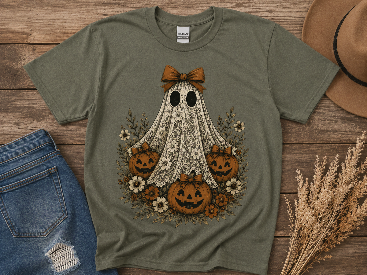 Lace & Lanterns – Vintage Halloween Graphic Tee